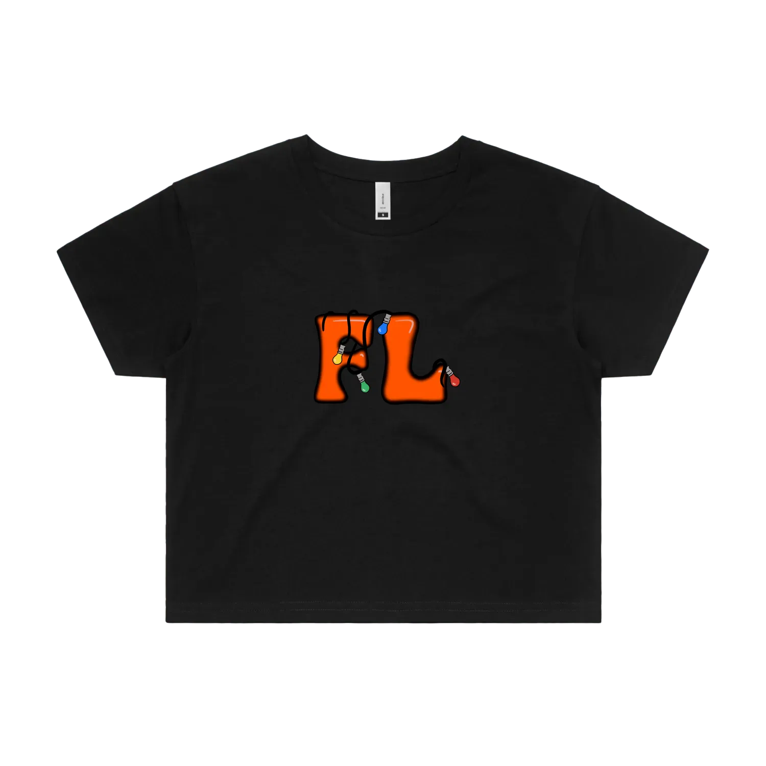 Black front flat lay